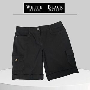 White House Black Market Women's 4 Black Cargo Bermuda Shorts - EUC+